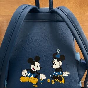 Disney Loungefly Blue Backpack with Mickey and Minnie Design - Light-Up Menorah